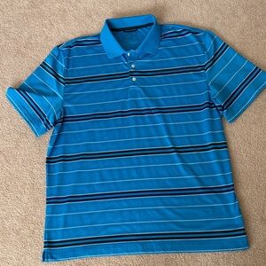 Chaps Men's Bright Blue Striped Polo